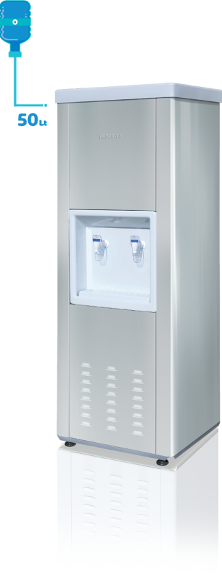 50 litre 304 CR-Ni kaynaklı iç kazanı ve uzun ömürlü galvaniz üzeri elektrostatik boyalı veya CR-Ni dış yüzeye sahip su sebili. Enjeksiyon baskılı poliüretan yalıtım sayesinde ısı kaybı minimum seviyededir. P.S poliüretan yalıtımlı kapak kullanılarak dayanıklılığı artırılmıştır. Şebekeye bağlanabilen veya dökme su ile kullanılabilen şamandıralı sisteme sahiptir. Manuel termostat ile su sıcaklığı kolayca kontrol edilebilir. Ayarlanabilir rotil ayak sistemi sayesinde montaj kolaydır. Uzun ömürlü çevirmeli musluk sistemi bulunur. Türkiye genelinde yaygın servis ağına sahip olup, 2 yıl garantilidir. ISO 9001 ve CE belgelerine sahiptir. Arıtma montajı kolaylıkla yapılabilir.(50LT SU SEBİLİ, sanayi tipi su sebili)